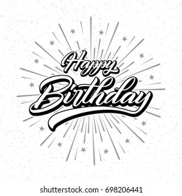 Hand Draw Lettering Happy Birthday On Stock Vector (Royalty Free ...