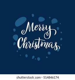 Hand draw lettering template of Christmas concept. Brush pen invitation or postcards. Seasons and holidays greeting card of New Year and xmas holidays.