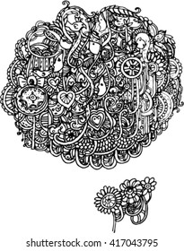 hand draw of line art design. abstract art