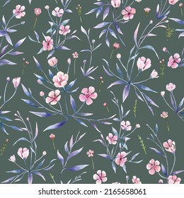 Hand draw little floral pattern. flowers. cute flower seamless background for fashion, fabric prints. Vector texture. watercolor style.