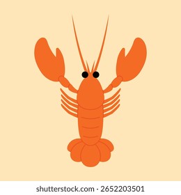 Desenho de Mão Lagosta Desenho Animado Sea Life ilustração
