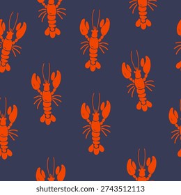 Hand draw lobster seamless
