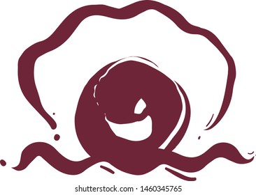 Hand draw logo shell and pearl 