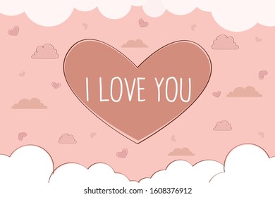 HAND DRAW LOVE BACKGROUND, Vector Illustration of love symbol