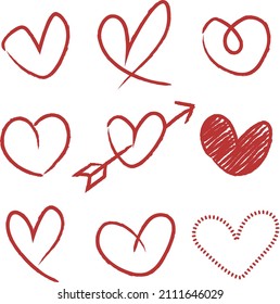dibujo a mano amor elemento cardíaco decoración valentina