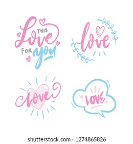 Hand draw Love ornaments vector illustration