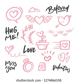 Hand draw Love ornaments vector illustration