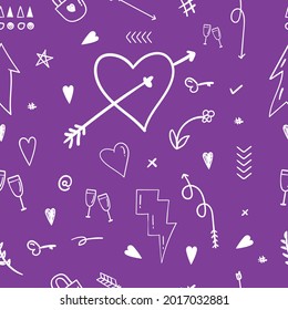 hand draw love seamless pattern with doodle style. Can be used for wallpaper, pattern fills, background,textile fabric pattern, japanese catton
