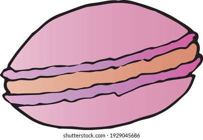 Hand draw macaroon. Digital illustration