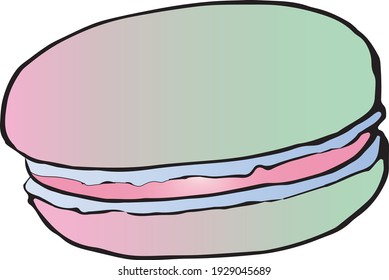 Dibujar mano en macarón. Ilustración digital
