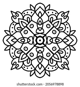 Hand draw of mandala with floral ornament pattern.