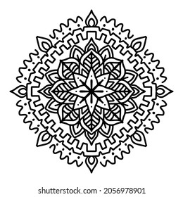 Hand draw of mandala with floral ornament pattern.