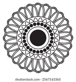 Hand draw Mandala with white whit background