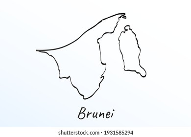 Hand Draw Map Brunei Black Line Stock Vector Royalty Free 1931585294   Hand Draw Map Brunei Black 260nw 1931585294 