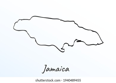 Sketch Map Of Jamaica Hand Draw Map Jamaica Black Line Stock Vector (Royalty Free) 1940489455 |  Shutterstock
