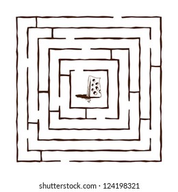 hand draw maze | Vector illustration