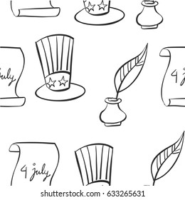 Hand draw memorial day collection doodles