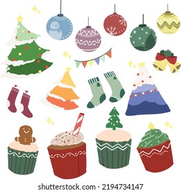 HAND DRAW MERRY CHRISTMAS CUPCAKE JINGLE BALL TUMBLER DECORARION