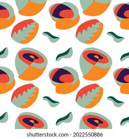 hand draw minimal flower colorful pattern vector