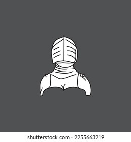 Hand Draw Minimalist soldier armor Classic Logo Design