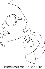 dibujo manual abstracto moderno minimo línea de dibujo arte icono contorno vectorial doodle una línea dama modelo de icono