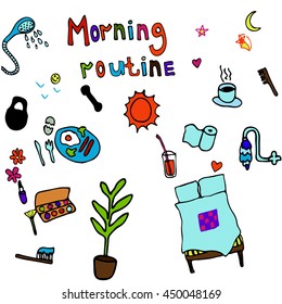 hand draw morning routine