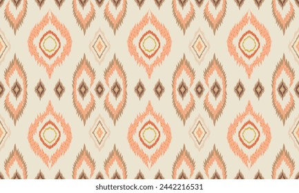 Hand draw Moroccan ikat pattern ethnic beautiful background art. Folk embroidery textile fashion seamless pattern.great for textiles, banners, wallpapers, wrapping vector design.