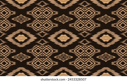 Hand draw Moroccan ikat pattern ethnic beautiful background art. Folk embroidery textile fashion seamless pattern.great for textiles, banners, wallpapers, wrapping vector design.