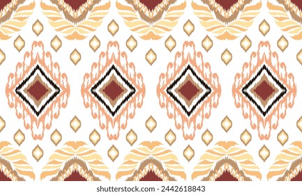 Hand draw Motif ethnic handmade beautiful Ikat art. Ethnic abstract floral background art.great for textiles, banners, wallpapers, wrapping vector.
