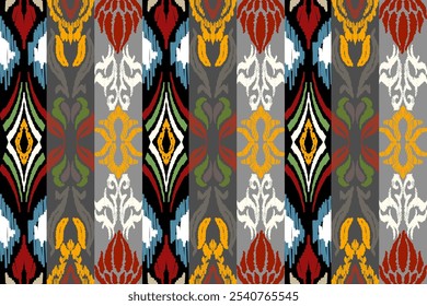 Hand draw Motif ethnic handmade beautiful Ikat art. Ethnic abstract  background art.great for textiles, banners, wallpapers, wrapping vector.