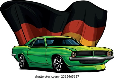 hand draw of Muscle car vector illustration design