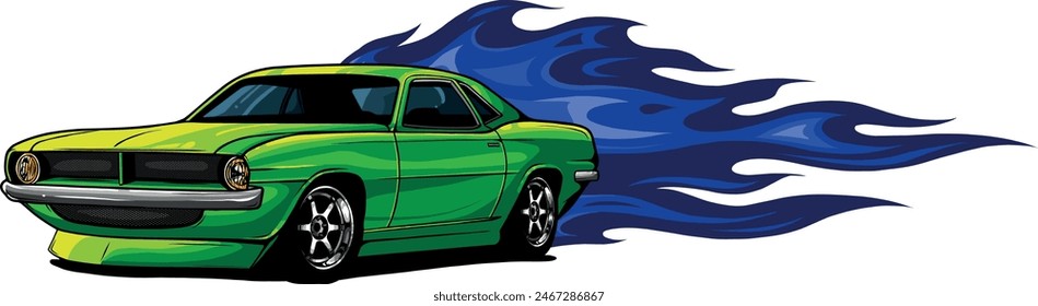 Handzeichnung von Muscle Car Vektorillustration Design