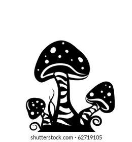 hand draw mushrooms , vector illustration