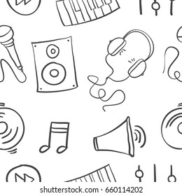 Hand draw of music doodles vector illustration