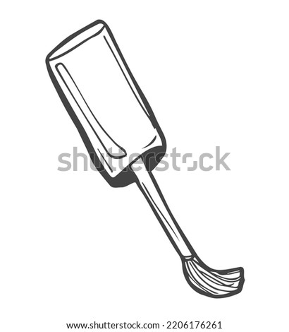 Hand draw nail Polish bottle Icon. Black nail Polish brush Silhouette isolated on White Background. Template for logo, Nail Studio, nail Polish, cosmetics store.