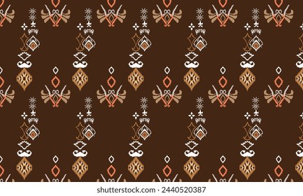 Hand draw Nature vintage cross stitch traditional ethnic pattern paisley flower Ikat background abstract Aztec African Indonesian Indian seamless pattern.great for textiles, banners, wallpapers.