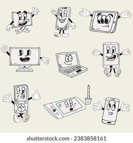 Retro de máscara de ilustración de objeto Hand Draw