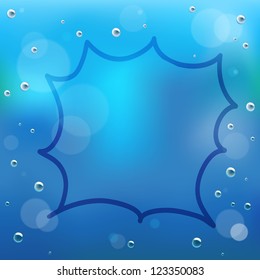 Hand draw on glass and water drop.EPS10