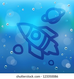 Hand draw on glass and water drop.EPS10