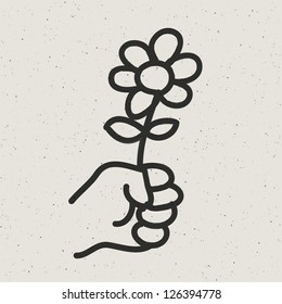 Hand draw on recycled paper background.Illustration eps10