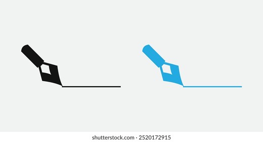 hand draw one line writing Fountain pen nib pen icon vector. Fountain pen nib pen on white background.