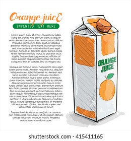 Hand draw of orange juice. Vector illustration.