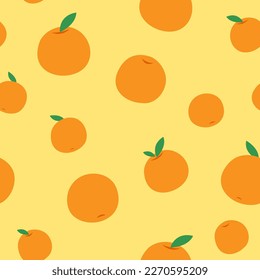 Dibujar a mano naranja en fondo amarillo, estilo mínimo, patrón sin brillo