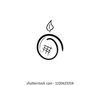 Hand draw of orange, Vector illustration, orange doodle