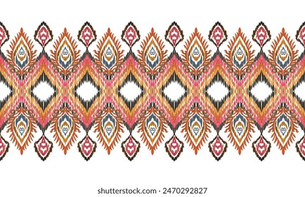 Hand draw Oriental ethnic seamless pattern traditional background.Aztec style abstract vector illustration.white background.great for textiles, banners, wallpapers.