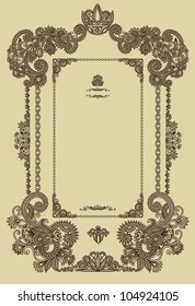 hand draw ornate vintage frame design