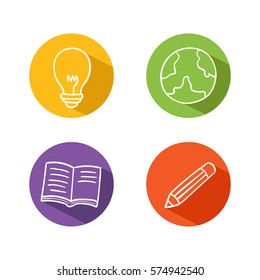 Hand draw outline vector illustration icon set education.Doodle style.