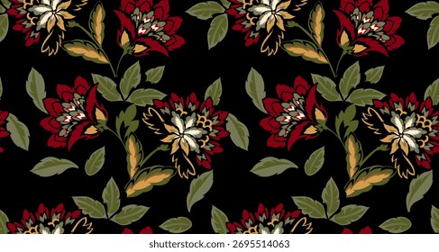 Hand draw paisley pattern. Seamless tribal pattern design