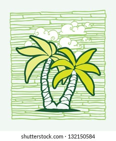 Hand Draw Palm Tree