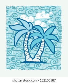 Hand Draw Palm Tree